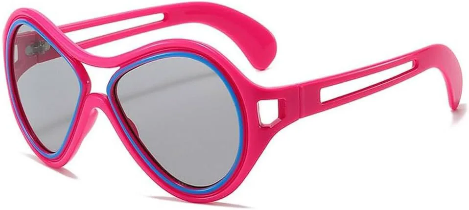 

Большие круглые солнцезащитные очки для женщин, модные очки в полой оправе, стильные очки для женщин с защитой от УФ-излучения UV400, SUN4278 Generic, C4redgray