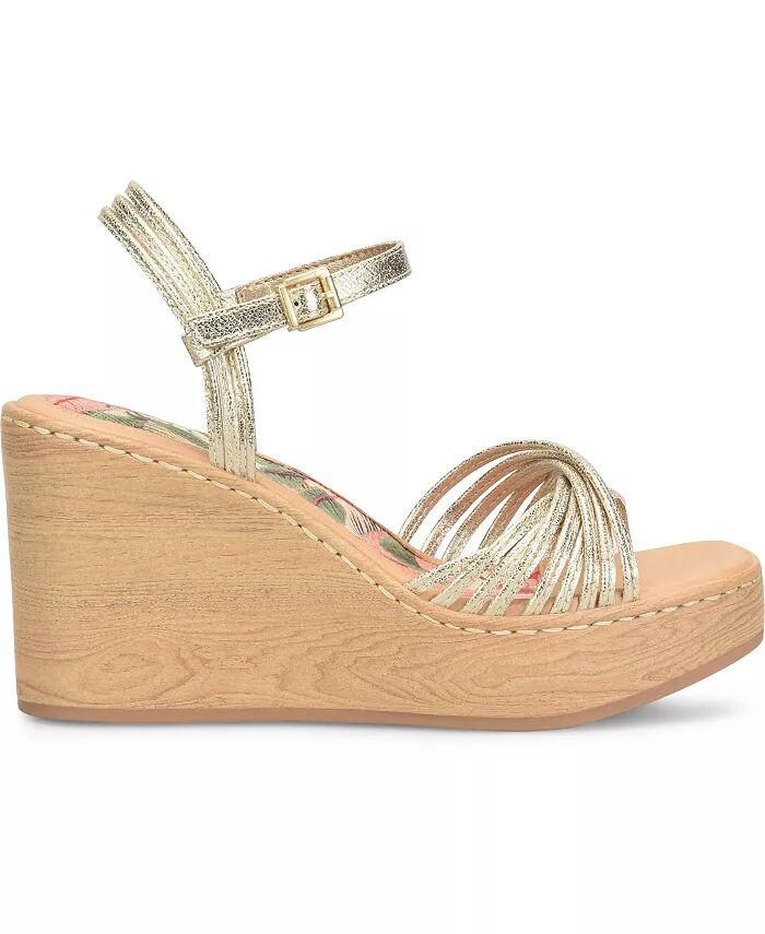 Женские босоножки Catalina Strappy Comfort на танкетке b.o.c., коричневый/бежевый — фото 2
