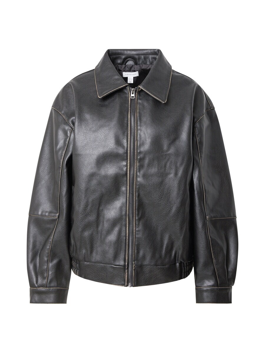 

Кожаная куртка TOPSHOP Between-Season Jacket, черный