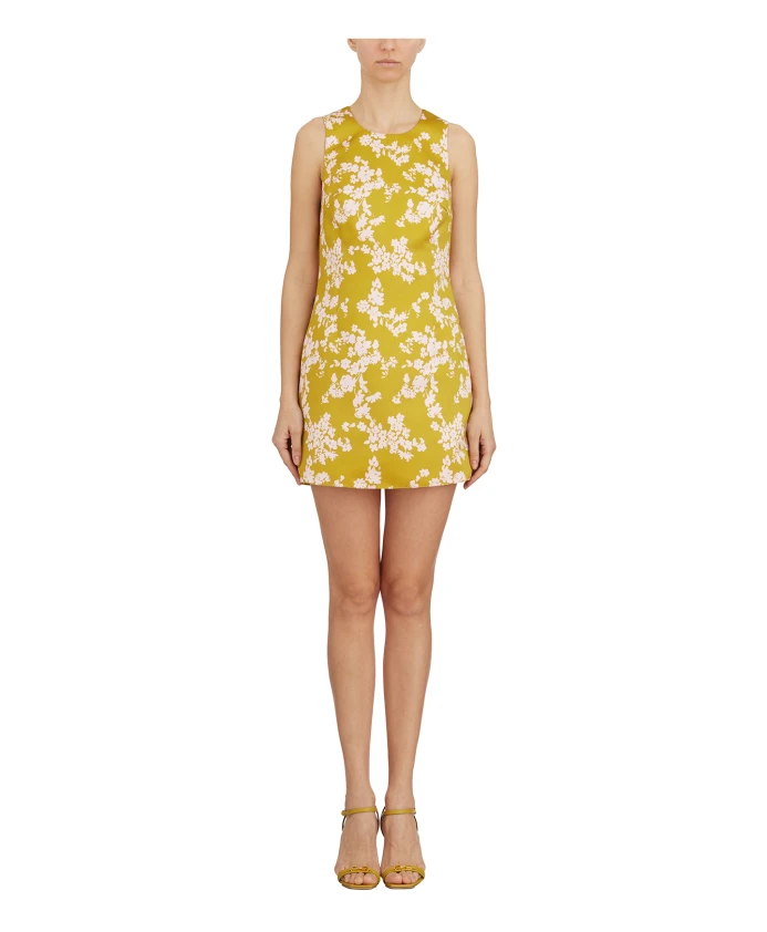 

Платье без рукавов с цветочным принтом Elisabetta Franchi, желтый