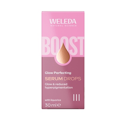 

Сыворотка-бустер Serum Booster Drops Glow: средство для придания коже сияния. Weleda