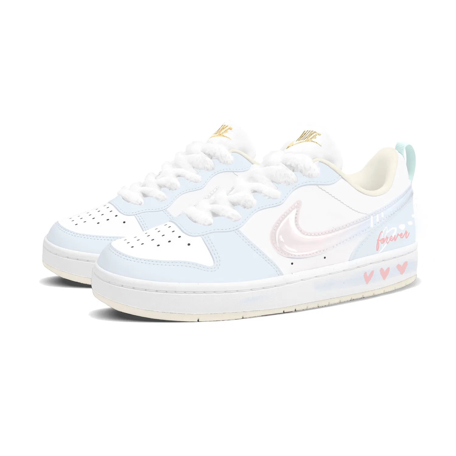 Детские скейтбординг кроссовки Court Borough Heartfelt Cloud Dream Nike сине-розовые — фото 4