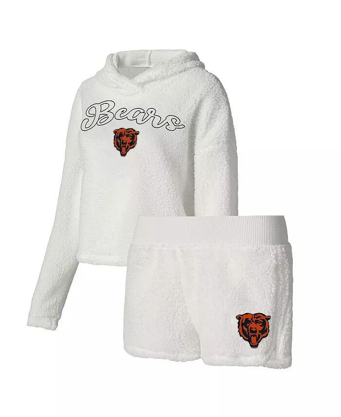 

Женский белый пушистый свитер Chicago Bears и шорты для сна Concepts Sport