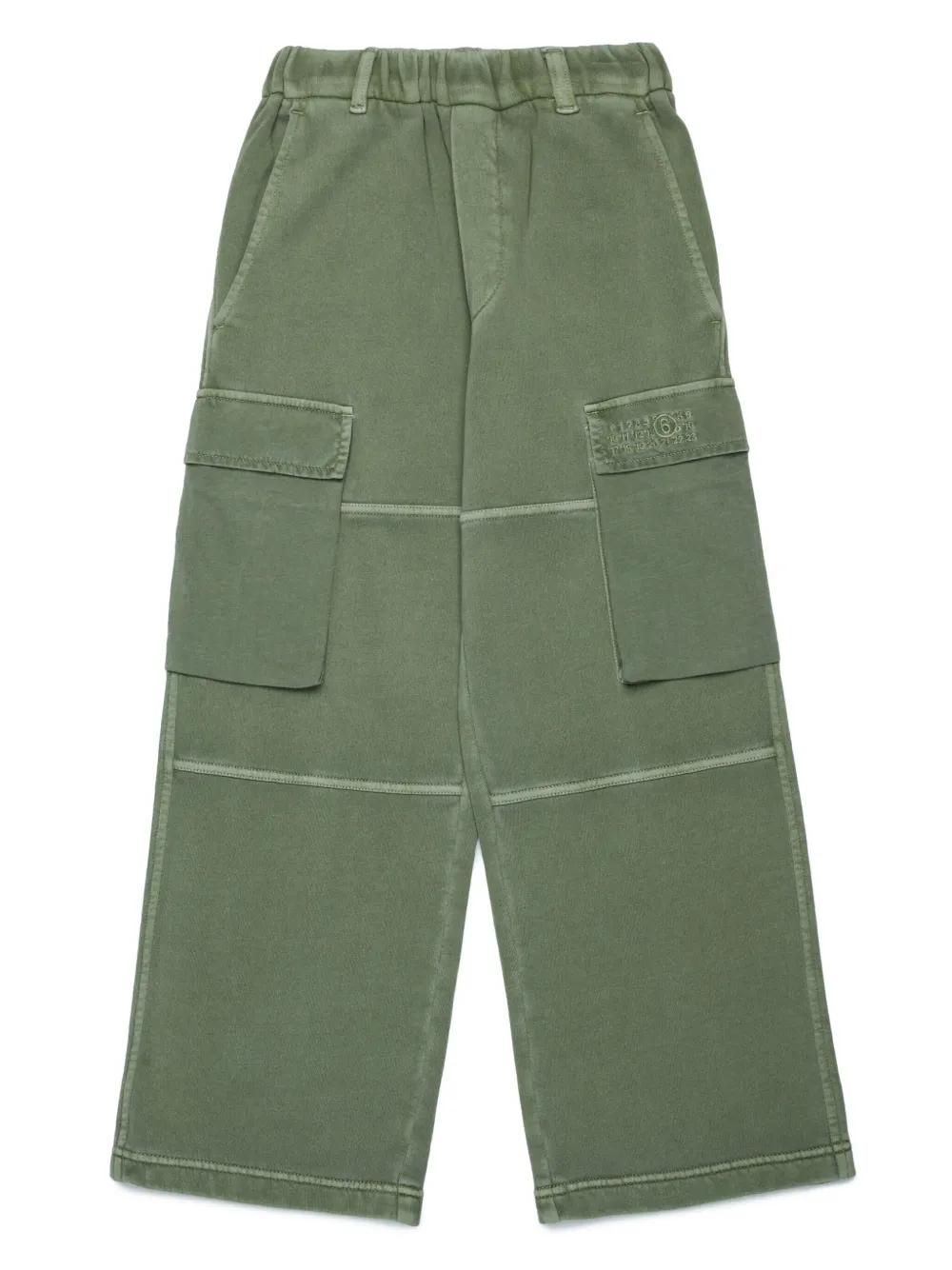 

Широкие брюки карго с вышивкой Numbers MM6 Maison Margiela Kids, зеленый