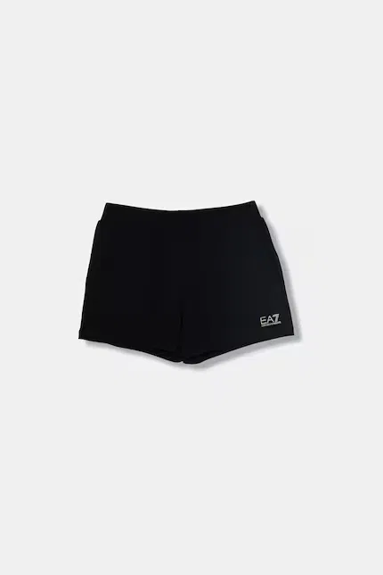Шорты спортивные из хлопка EA7 Emporio Armani, черный