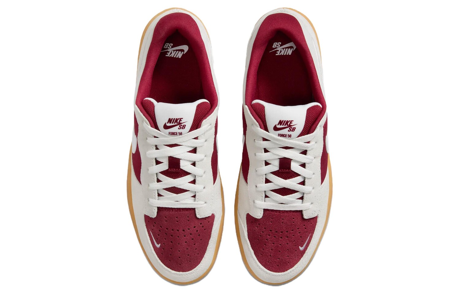 Кроссовки для скейтбординга Nike SB Force 58 унисекс, Серый/Красный — фото 3