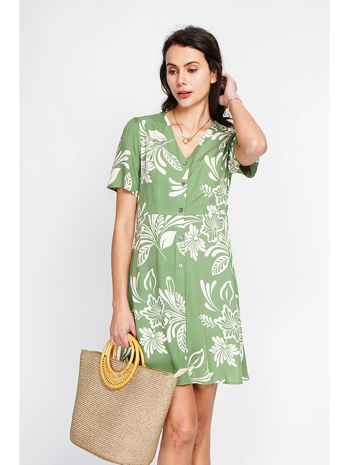 

Короткое платье ASSUILI, белый/зеленый