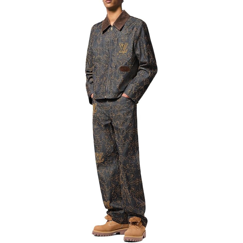Куртка Louis Vuitton Embroidered Denim, коричневый — фото 3