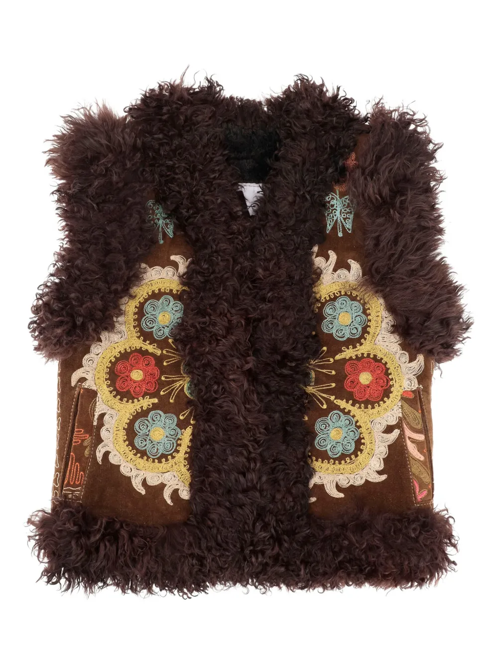 

Жилет с вышитым узором ZAZI VINTAGE, коричневый