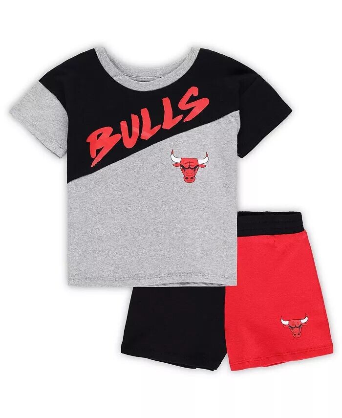 

Комплект из черной и серой футболки и шорт Chicago Bulls Super Star для мальчиков и девочек для малышей Outerstuff, черный