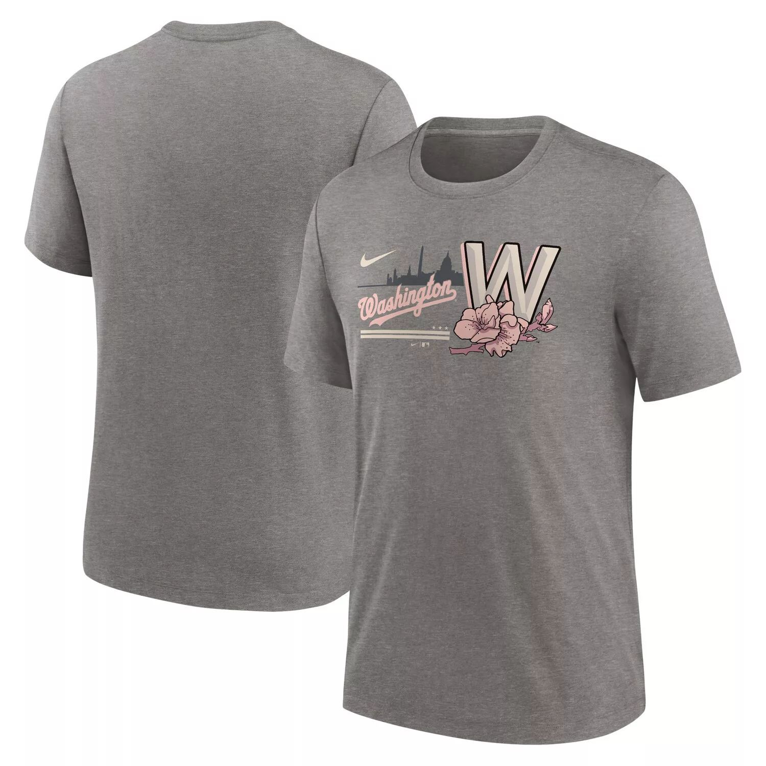 

Мужская футболка Heather Charcoal Washington Nationals City Connect Tri-Blend Nike