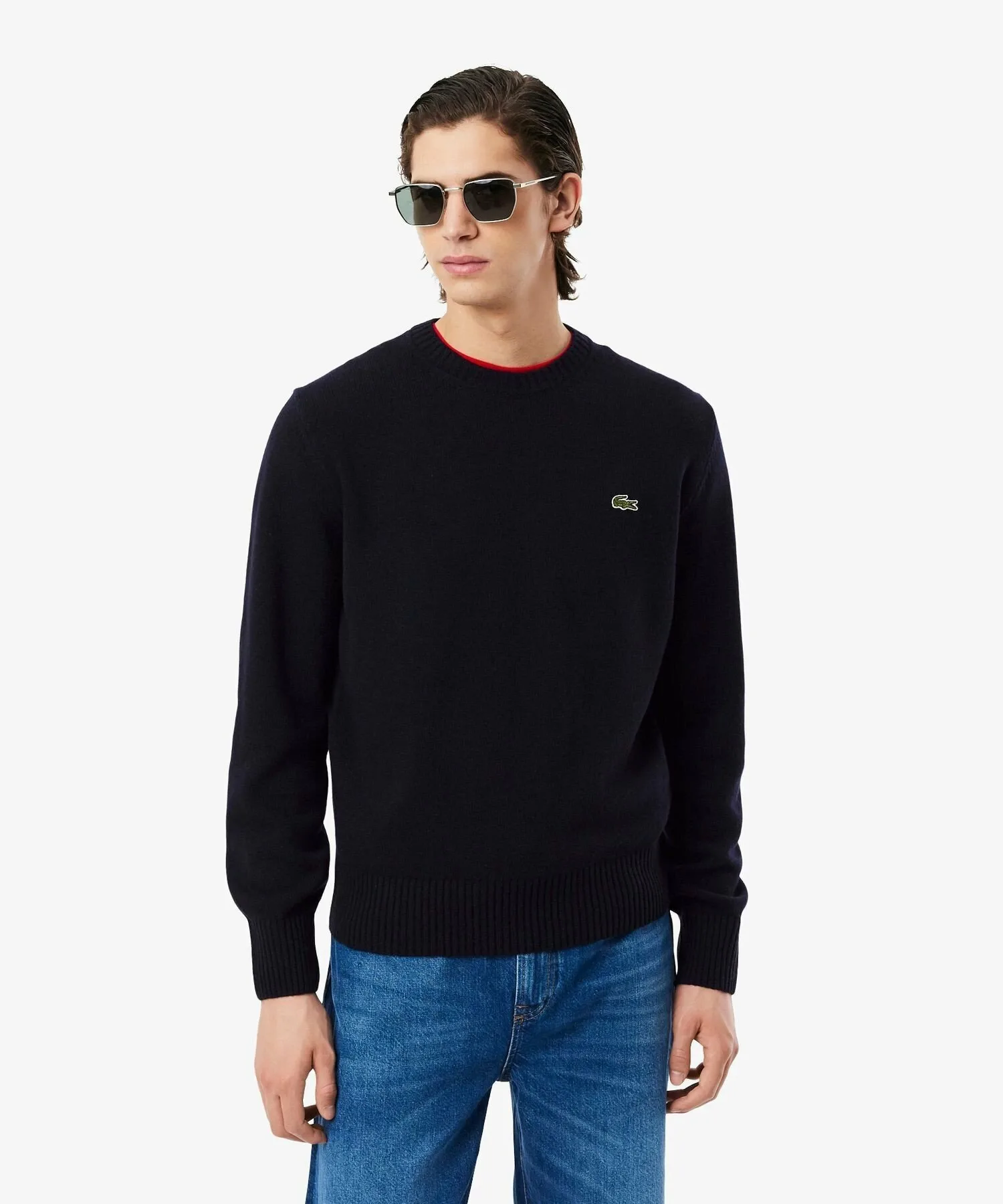 Вязаный шерстяной свитер LACOSTE, Navy