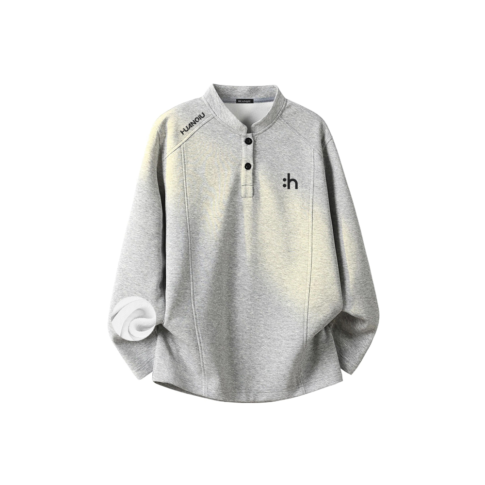 

Свитшот Unisex Henry Collar Moderate Heavyweight HUANQIU, heather серый heavyweight fleece-lined upgraded