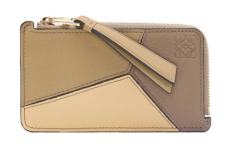 

LOEWE Кожаный картхолдер для женщин в цвете земляной зелёный и кремовый