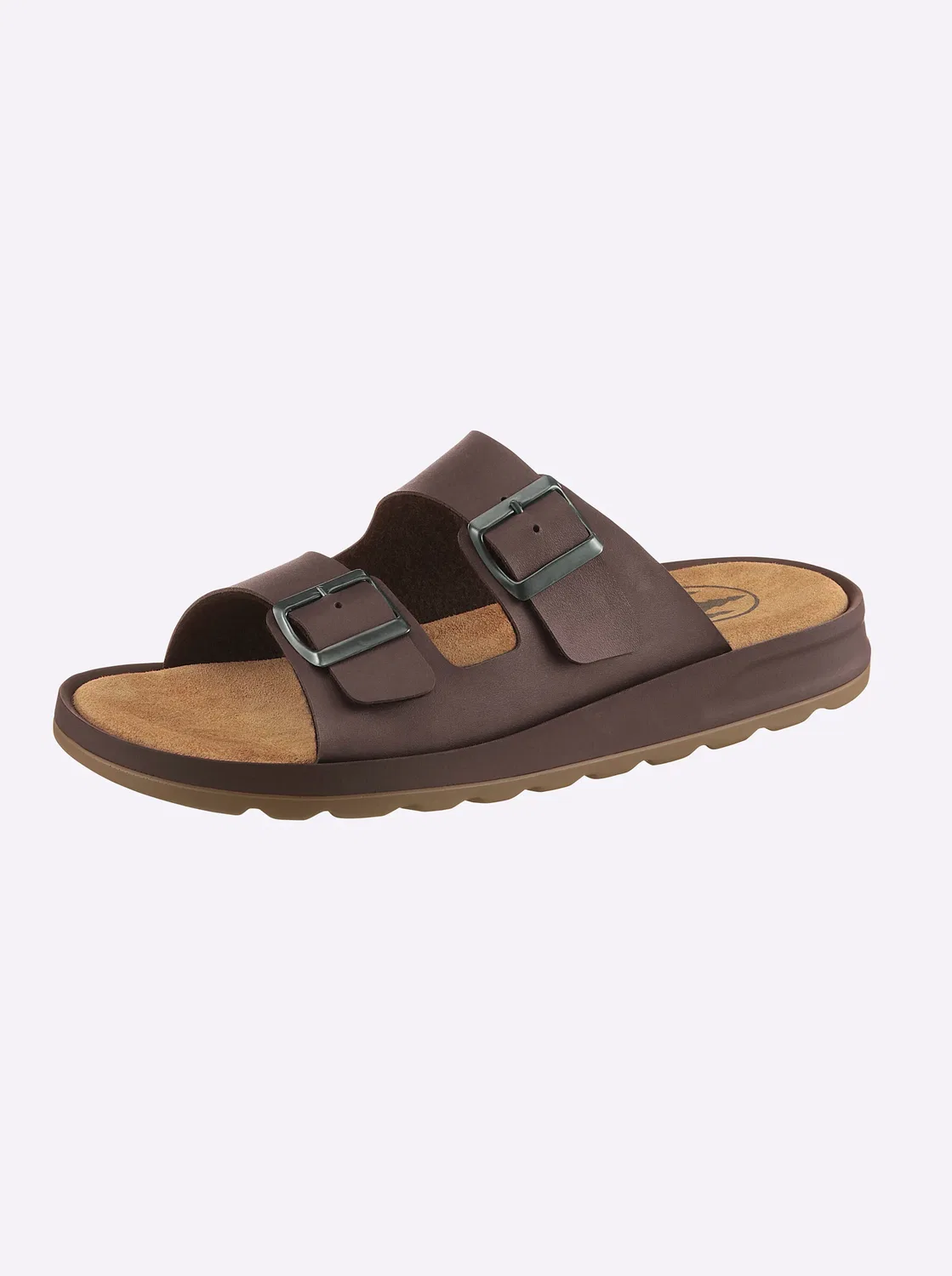 Тапочки домашние с регулируемой застежкой, Franken-Schuhe, коричневый — фото 2