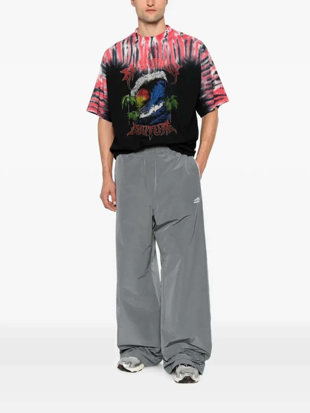 Футболка с графическим принтом Tie-dye BALENCIAGA, черный — фото 2