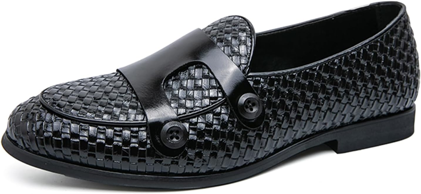 

Мужские слипоны Dacnakby, плетеные кожаные пенни-лоферы, лоферы с двойной пряжкой, водительские лоферы, коричневые классические туфли