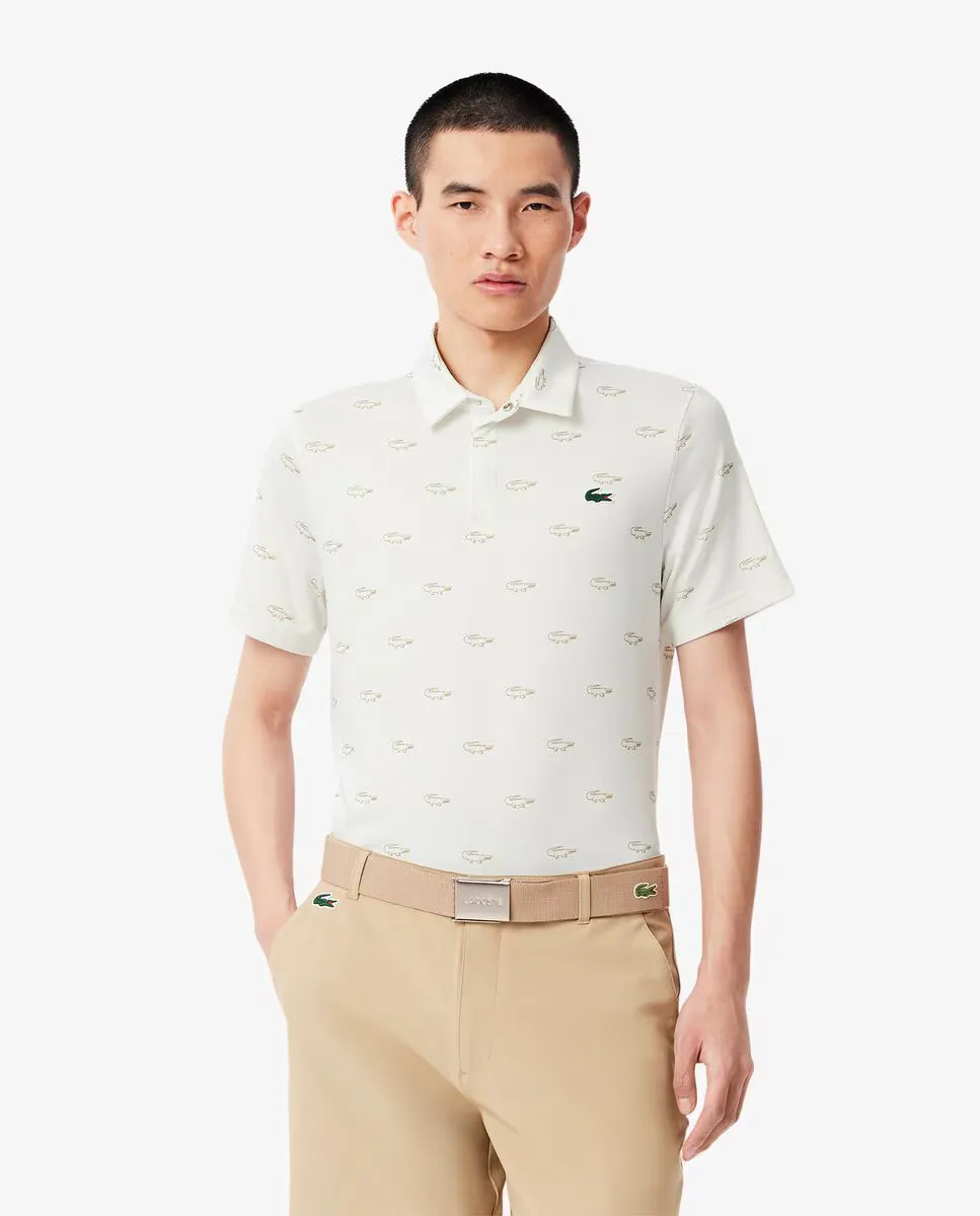 

Мужское поло для гольфа прямого кроя с защитой от ультрафиолета Lacoste, белый