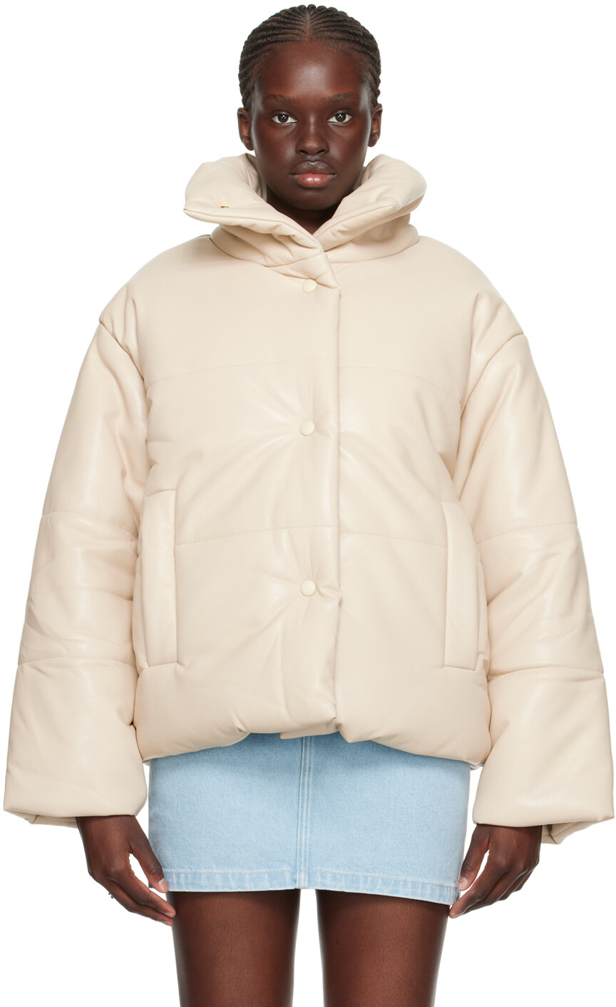 

Куртка Nanushka Off-White из веганской кожи, Белый, Куртка Nanushka Off-White из веганской кожи