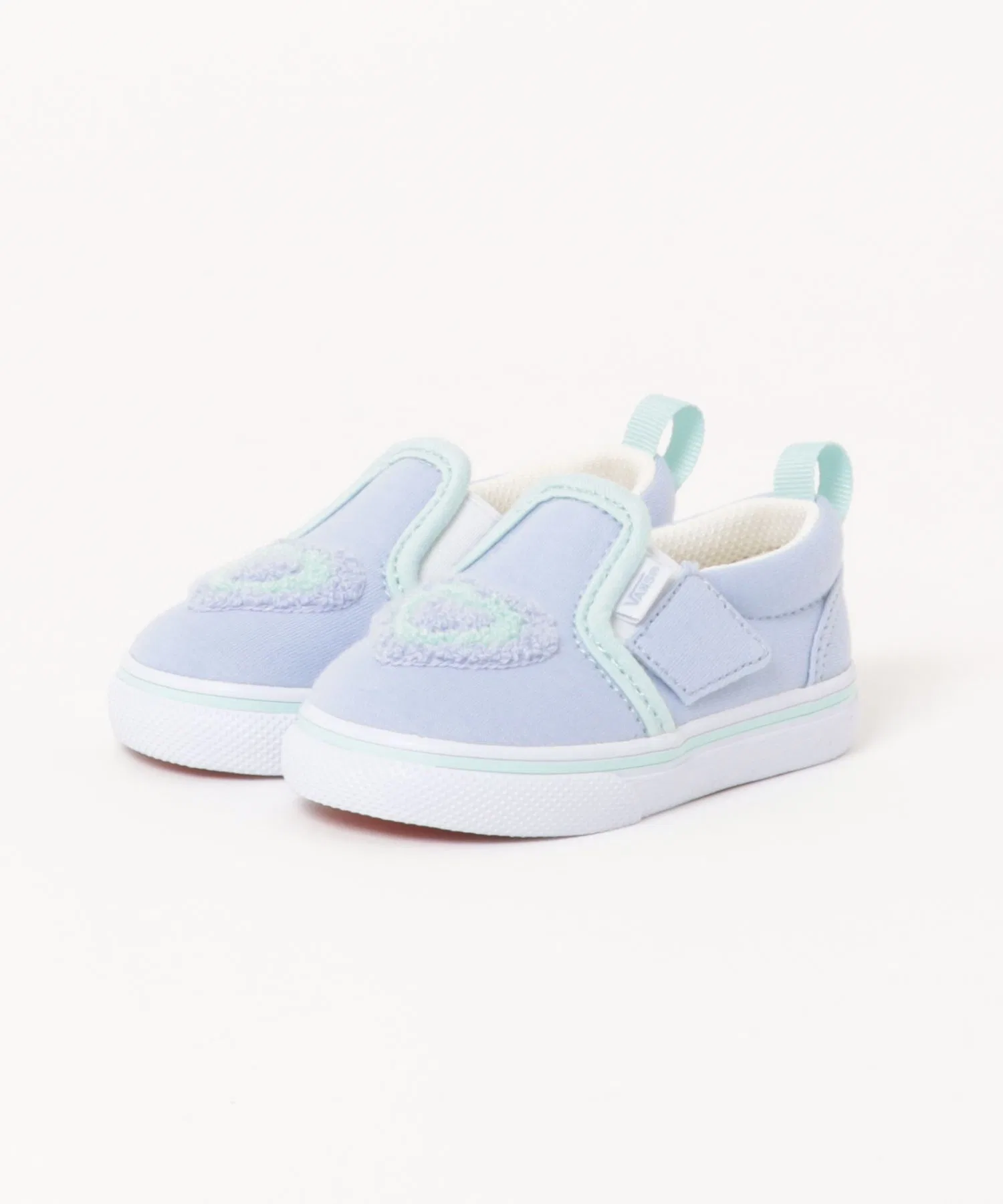 Детские слипоны VANS SLIP ON с вышивкой фиолетовые