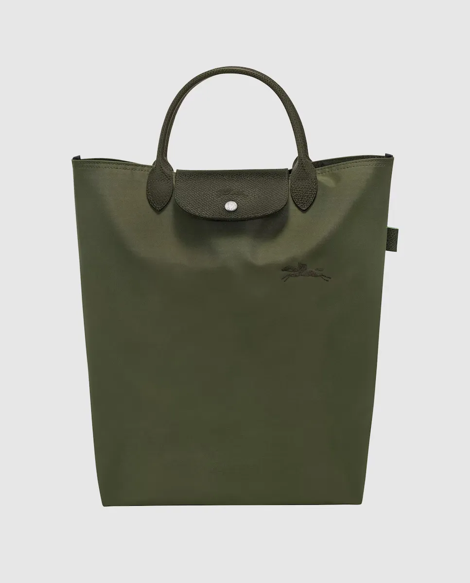 

Зеленая большая сумка Le Pliage среднего размера на молнии Longchamp, зеленый