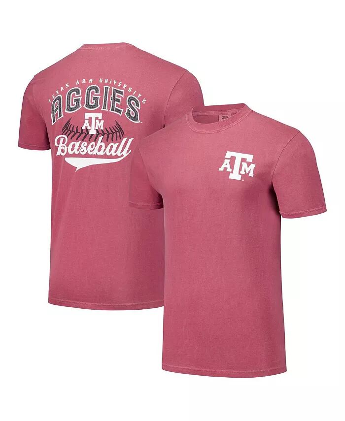 

Мужская темно-бордовая футболка Texas A M Aggies Baseball Comfort Colors Image One, красный