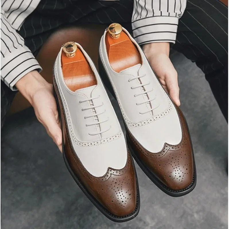 Лоферы мужские кожаные с принтом, Vintage Spike, коричневый DHFIRUFSHLO — фото 2