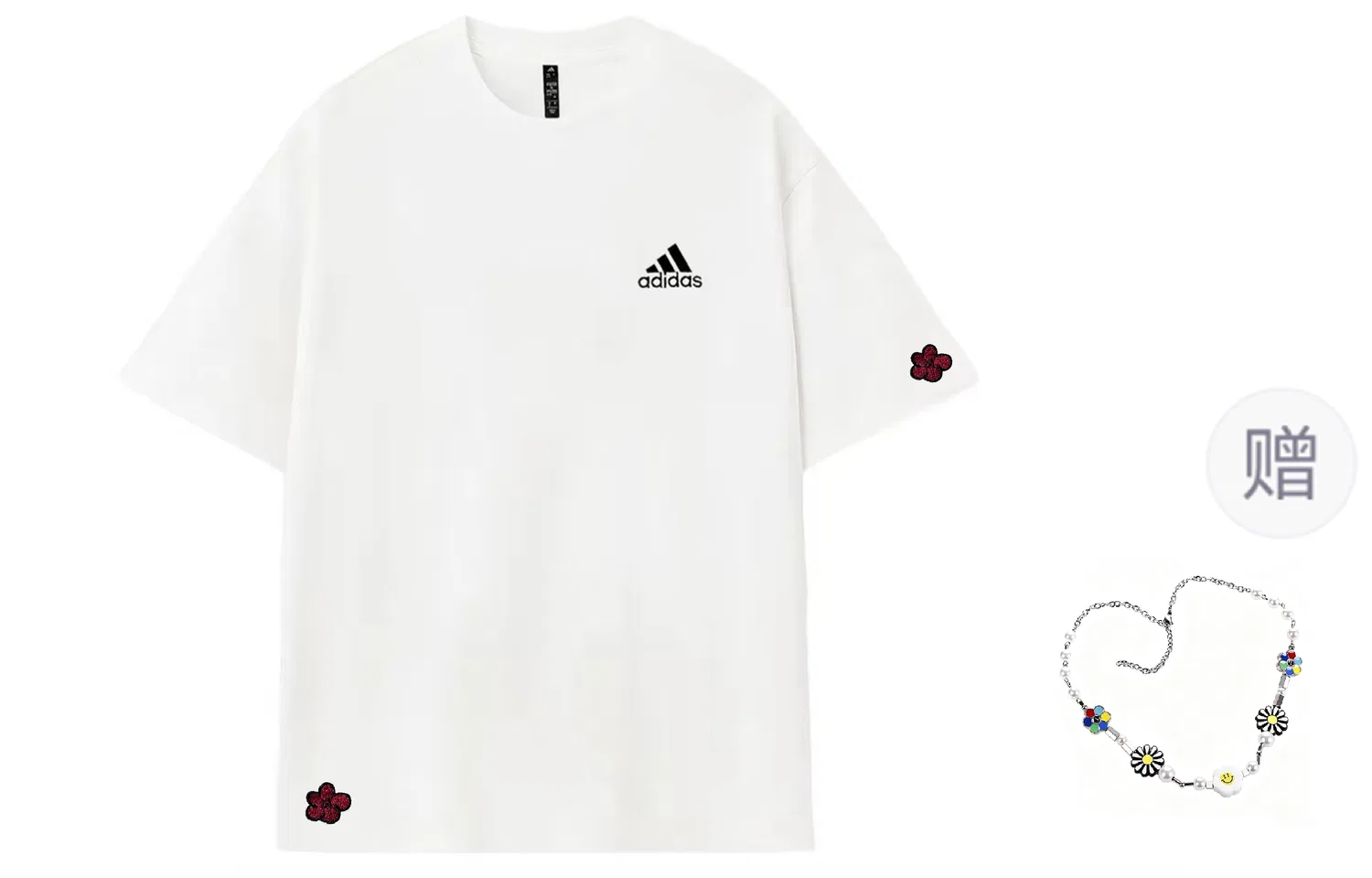 Футболка Adidas MUST HAVES с вышивкой белая — фото 3