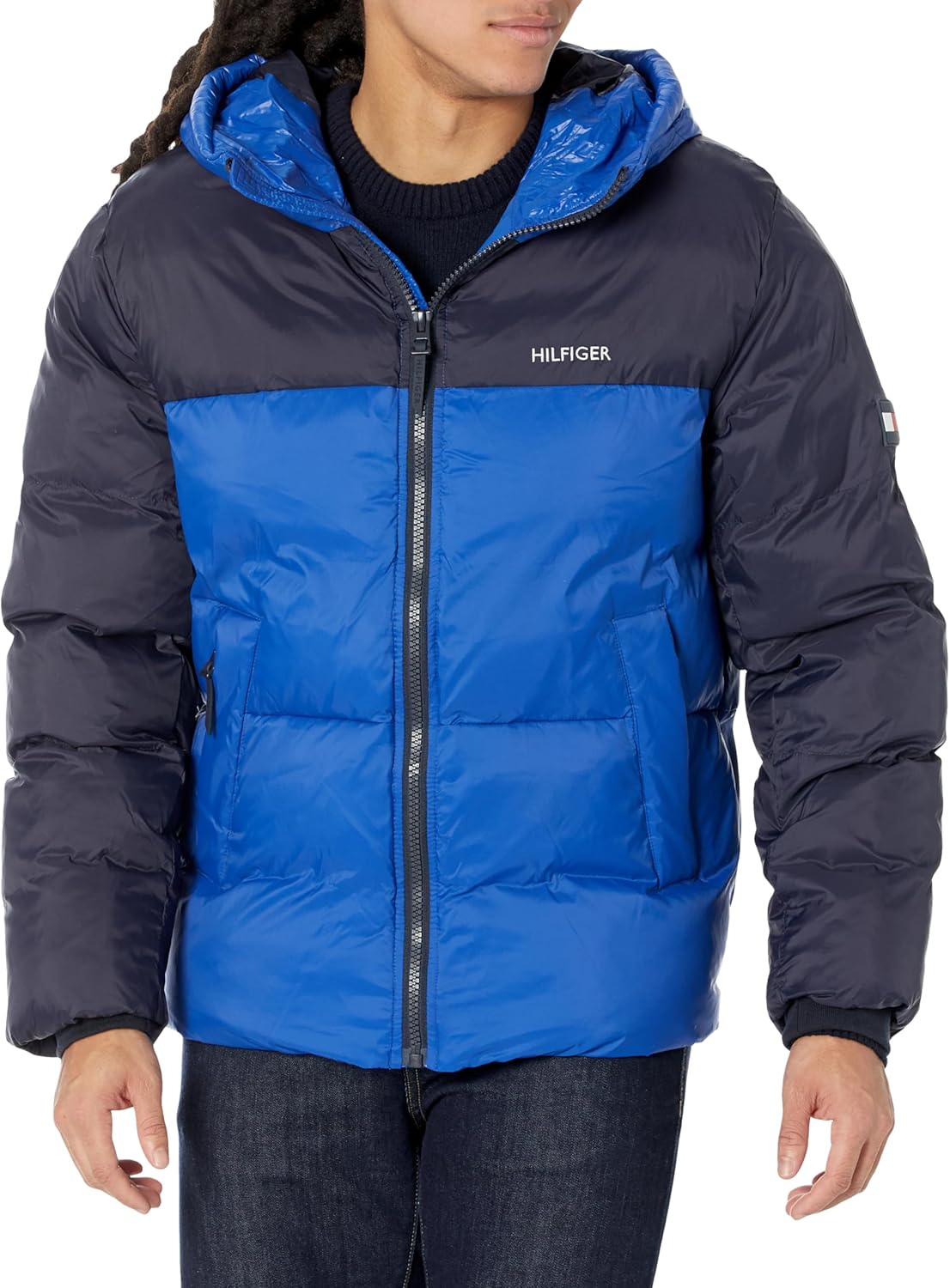 

Мужская стеганая куртка-пуховик Tommy Hilfiger Mens свободного кроя, Royal Blue/Navy