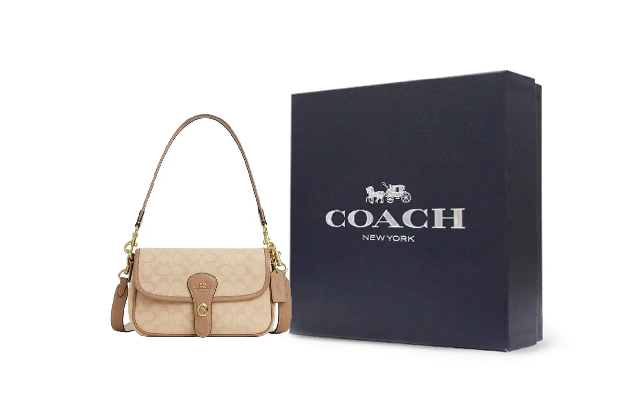 

COACH Хади Тканевый портативный кроссбоди через плечо для женщин Темный натуральный