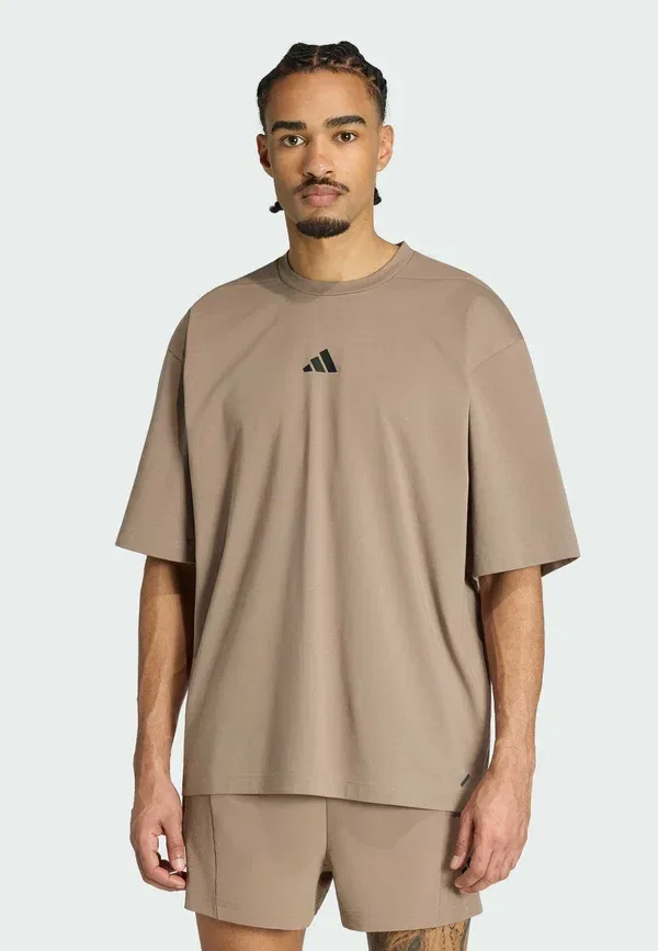 Футболка базовая Adidas Performance, цвет хаки — фото 2