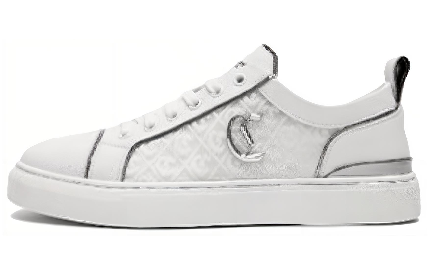 

Cabbeen Легкие и дышащие низкие модные повседневные кроссовки для скейтбординга для мужчин, белые, серебристые