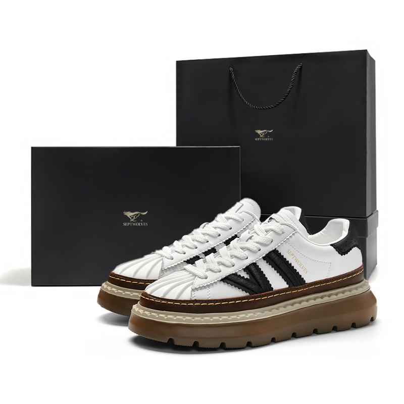 

SEPTWOLVES Мужские белые кеды на низком ходу, цвет White (Standard Leather Shoe Size)