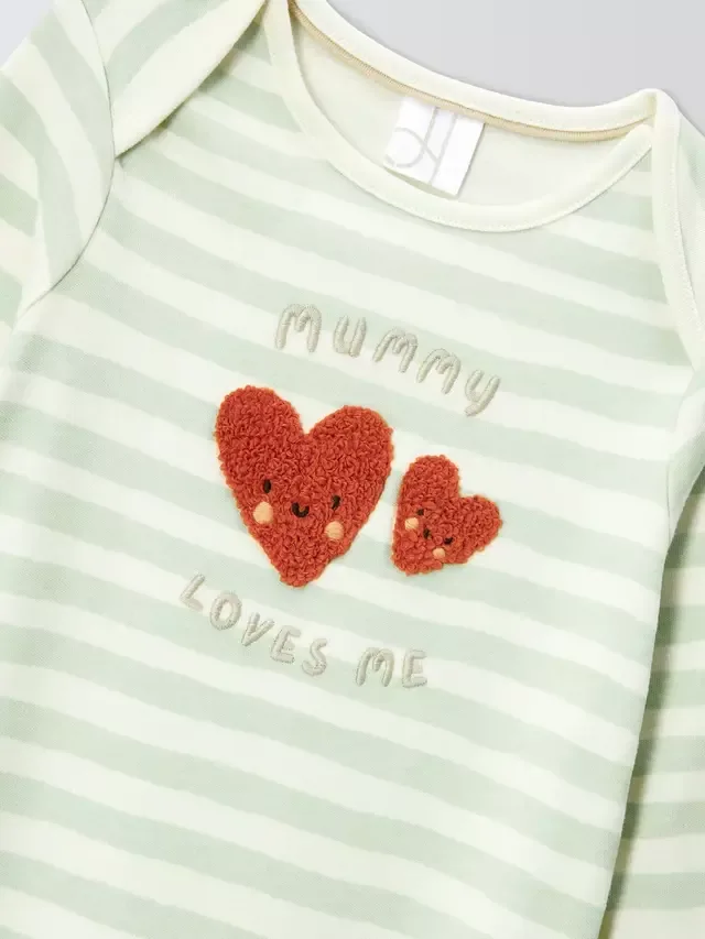 Спальный комбинезон Baby Mummy Loves Me, зеленый John Lewis — фото 3