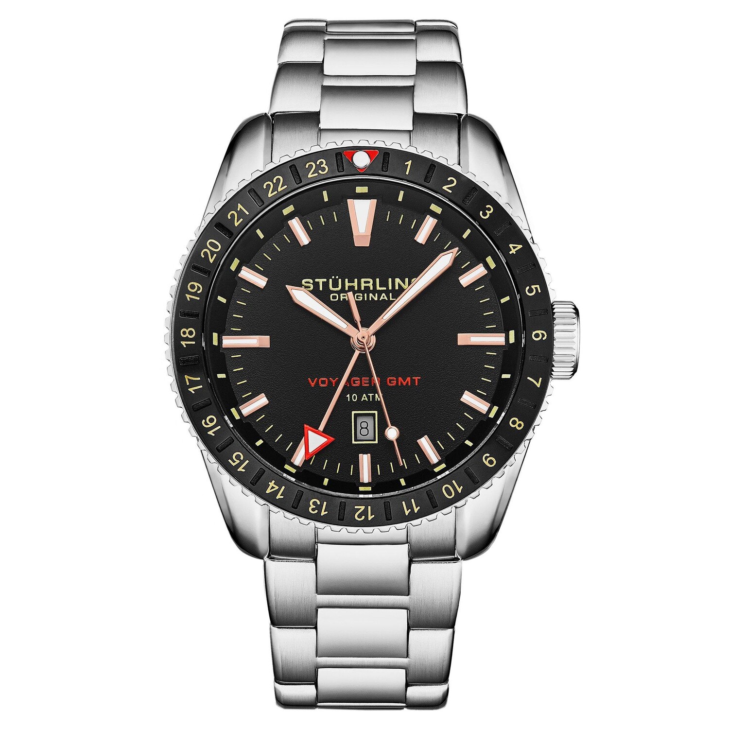 

Кварцевые дайверские часы Voyager GMT GMT с браслетом из нержавеющей стали STÜHRLING Original, черный