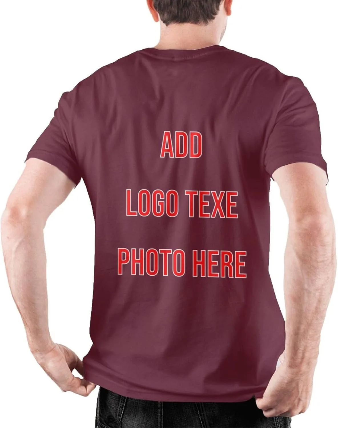 Футболка с логотипом и текстом спереди и сзади, Cotton, Crew Neck — фото 4