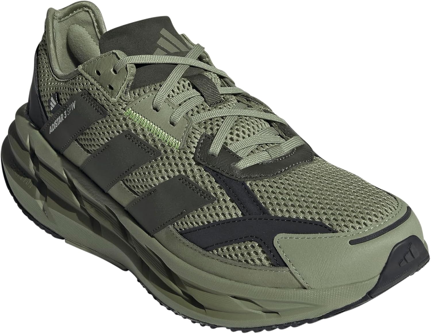 Мужские кроссовки Adidas Adistar 3, черный/зеленый — фото 2