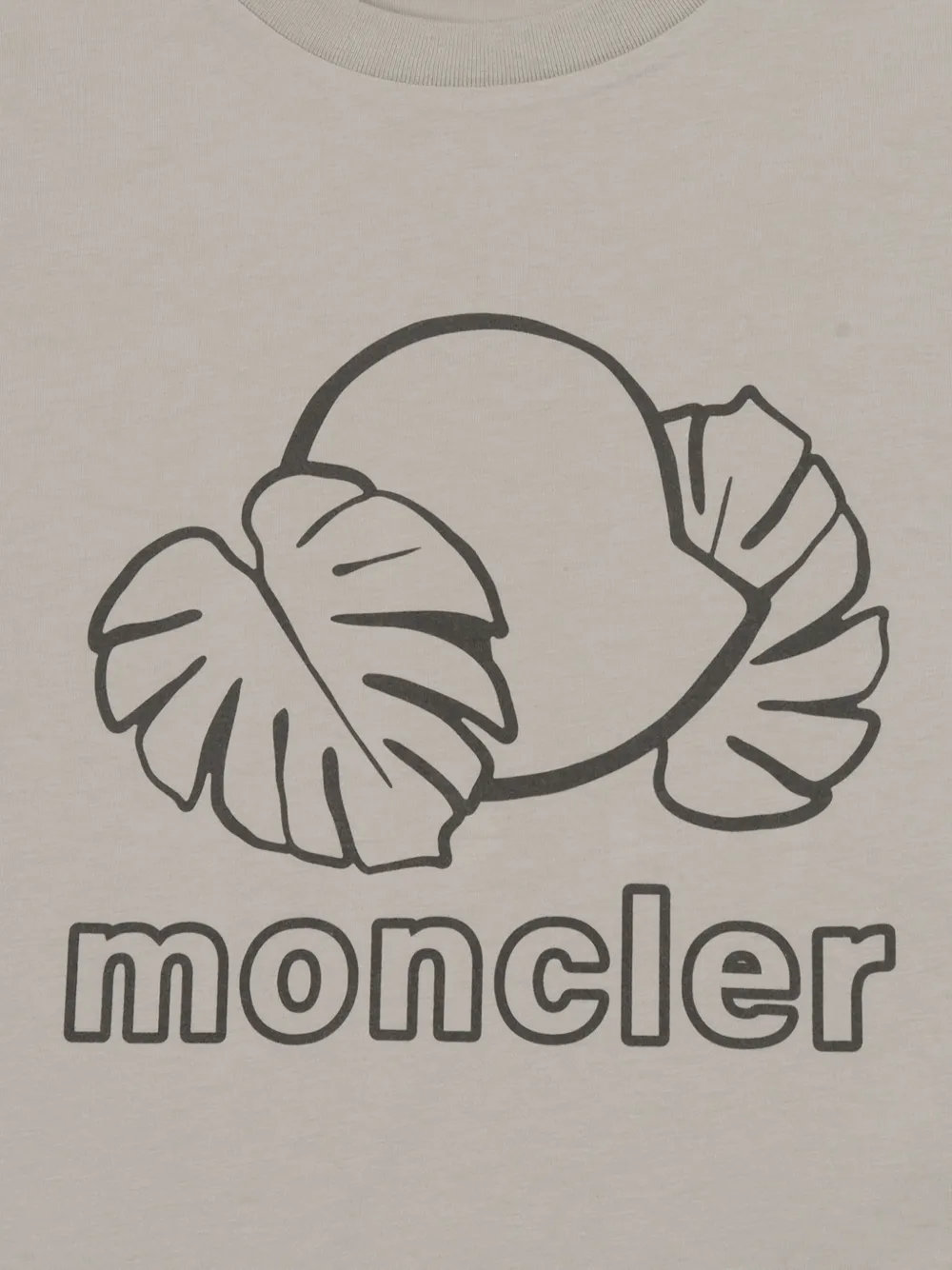 Футболка с короткими рукавами и логотипом Moncler Enfant, бежевый — фото 3