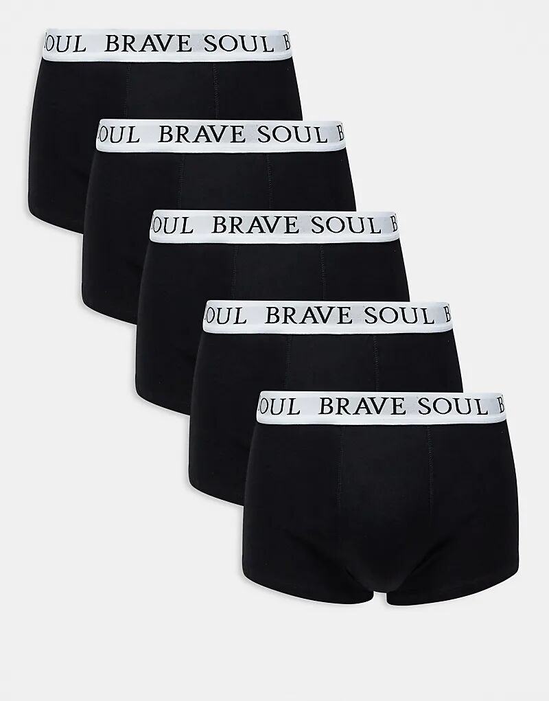 

5 пар боксеров с логотипом на поясе черного цвета Brave Soul