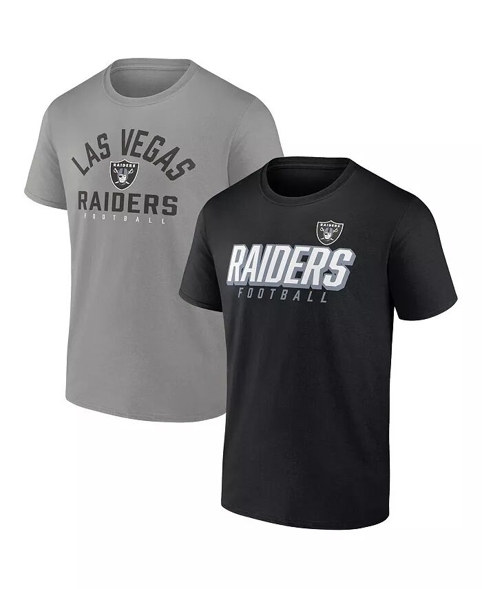 

Мужской черный, серебристый Las Vegas Raiders Player Pack футболка Combo Set Fanatics