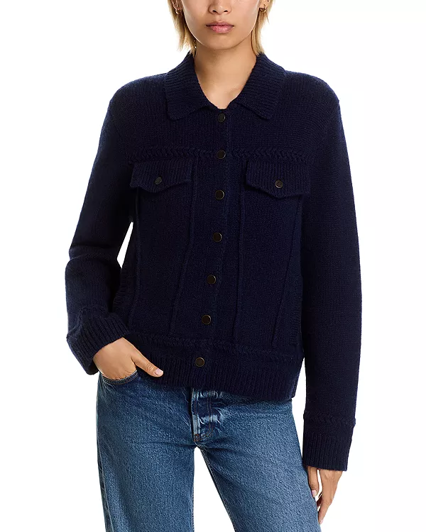 

Джинсовая куртка из кашемира и мериносовой шерсти Guest In Residence, синий