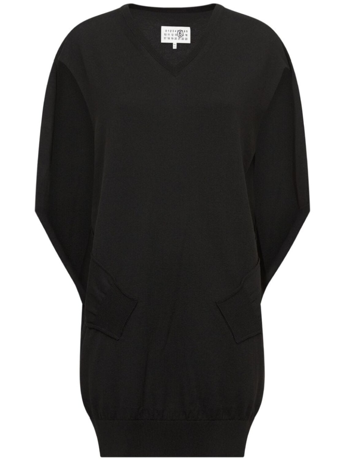 

MM6 Maison Margiela платье мини с V-образным вырезом, черный