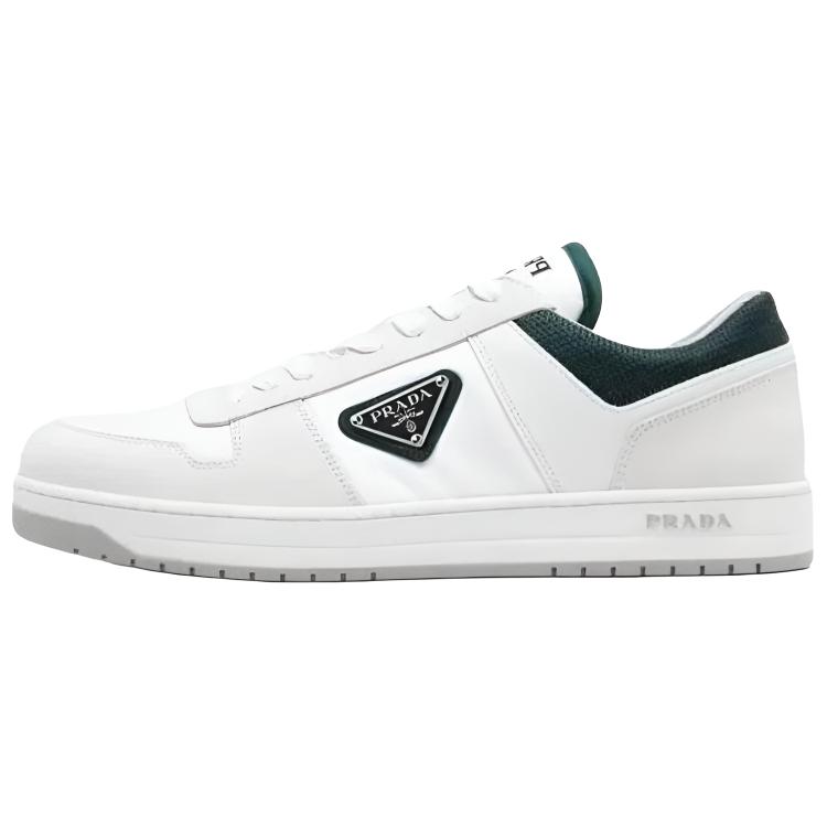 

PRADA Кроссовки для скейтбординга Downtown Leather Low top мужские серо-белые