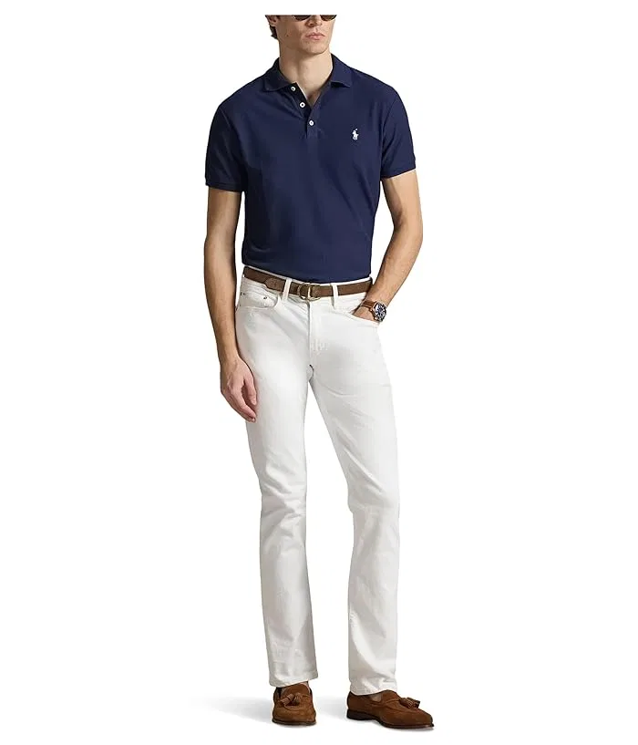 Поло Polo Ralph Lauren Custom Slim Fit Honeycomb-Mesh, Cruise Navy — фото 2