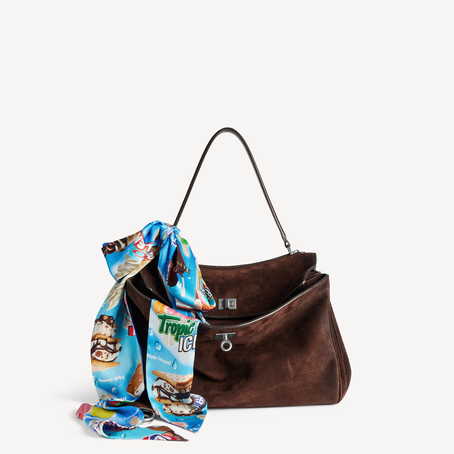 Женский шарф sweet treat синего цвета BALENCIAGA, синий — фото 3