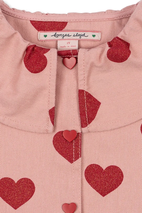 Детская джинсовая куртка MAGOT COLLAR JACKET GOTS Konges Sløjd, розовый — фото 4