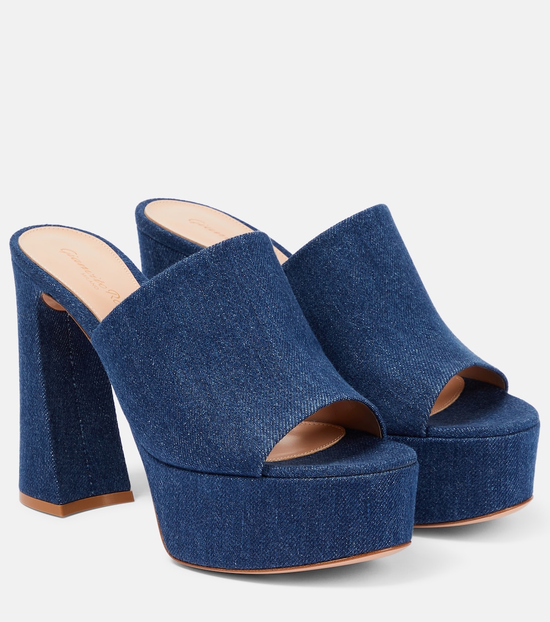 Мюли Holly Denim на платформе Gianvito Rossi, Mid Blue