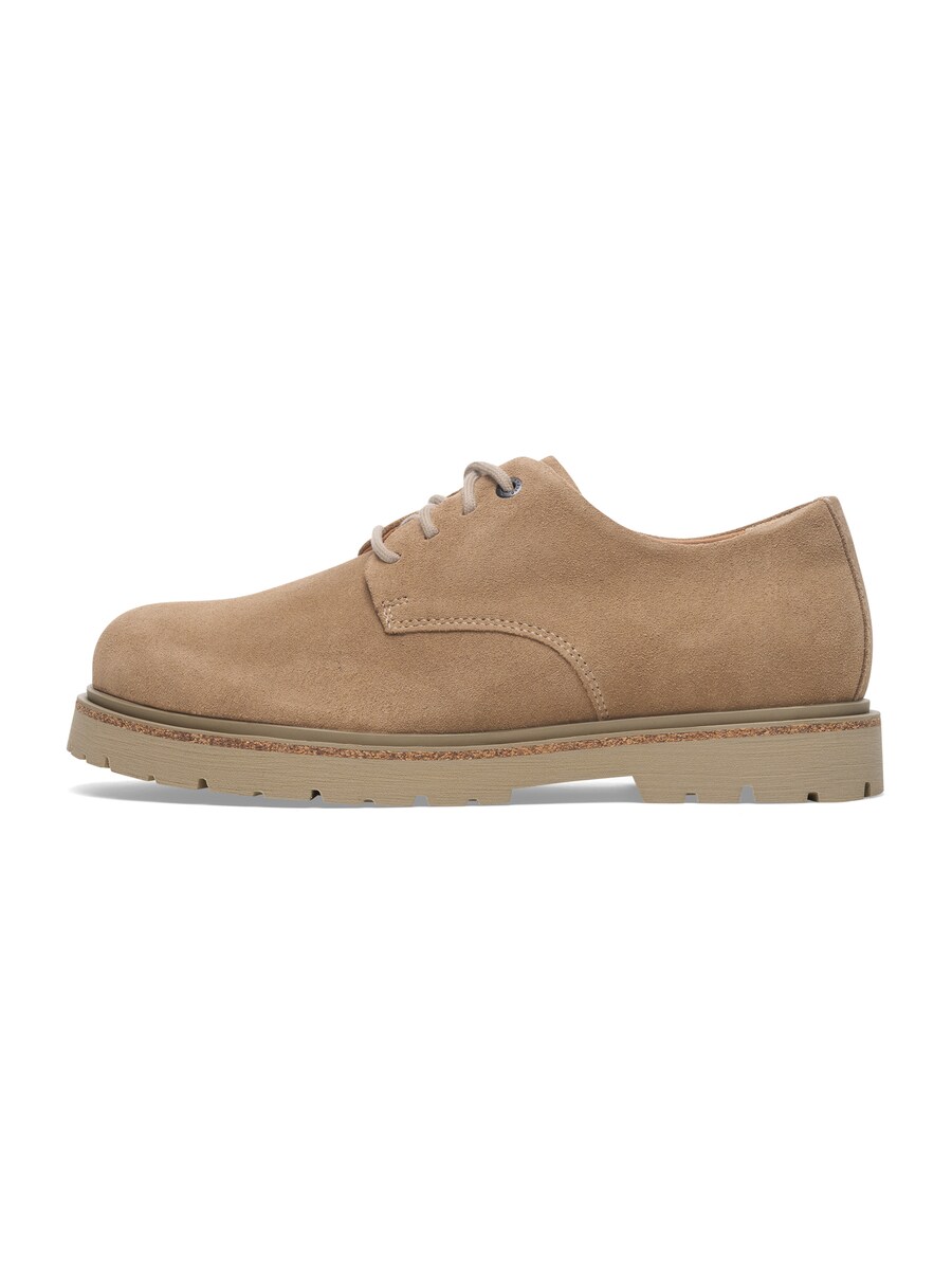 Туфли на шнуровке BIRKENSTOCK Highwood Lace Low Suede Leather, бежевый — фото 2