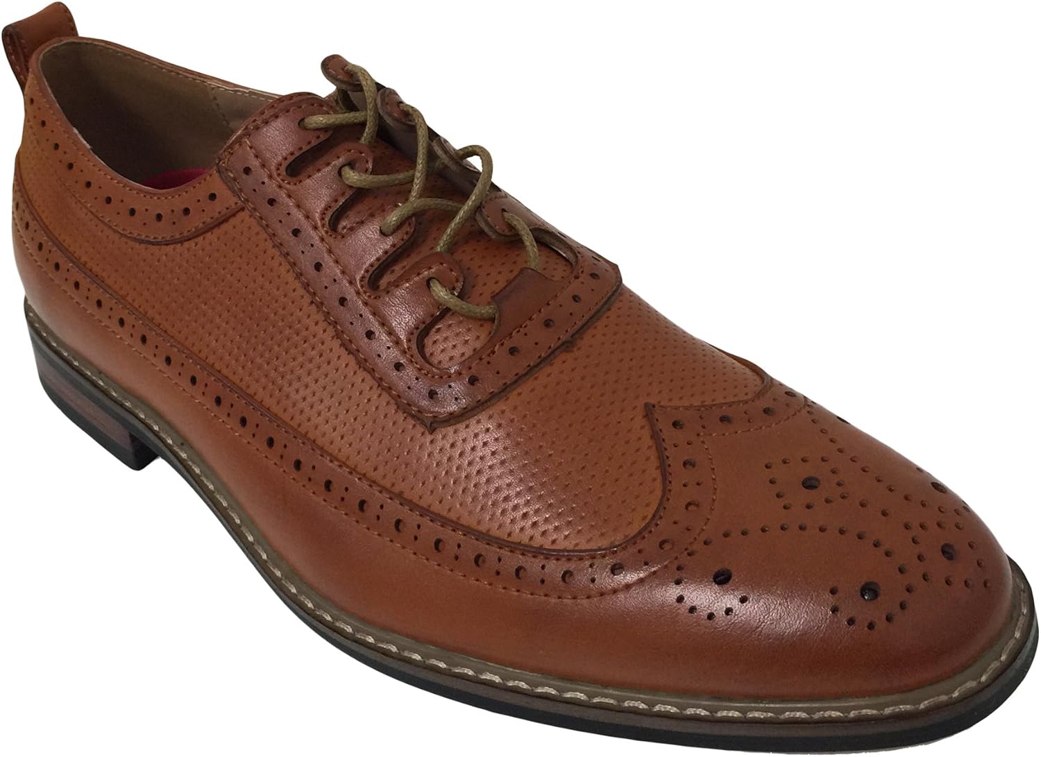 

Мужские оксфорды BWO4D с крыльями, шнуровкой, кожаной подкладкой, модные броги, повседневные классические туфли G4U-Parrazo, коричневый