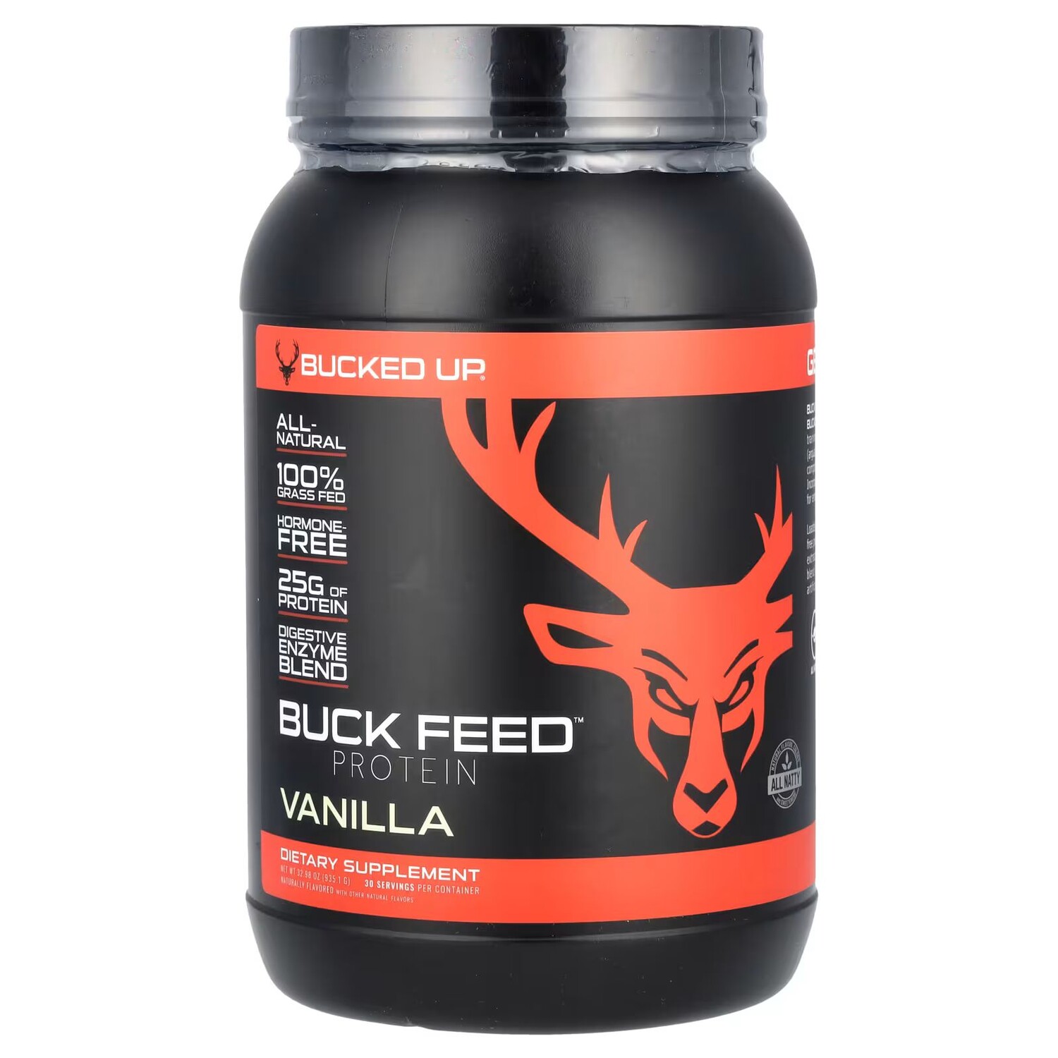 

Buck Feed, Протеин, ваниль, 935,1 г (32,98 унции) Bucked Up